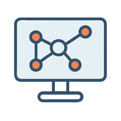  Screen Icon with Connection Symbol
