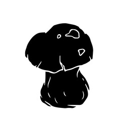 Silhouette, stamp, stencil of forest porcini mushrooms.Vector graphics.