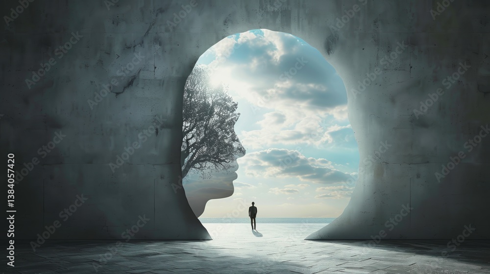 Poster Emotional reset and shift in mindset visualized as a metaphorical process
