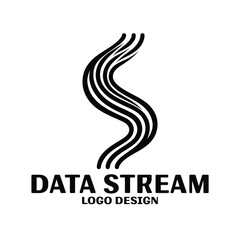 Fototapeta premium Data Stream Vector Logo Design