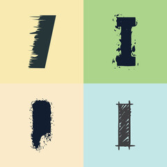 Alphabet 4 letters full pack graphic design template vector illustration.