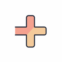 Obraz premium Medical plus symbol displays colors on white background health