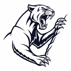 Obraz premium vector angry panther head logo mascot on white