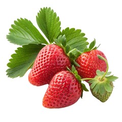 Ripe Juicy Strawberries with Green Tops and Glossy Texture Fresh Red Fruit Image for Natural Home Styling and Healthy Kitchen