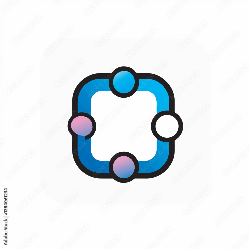 Poster connecting squares present information visually on light background