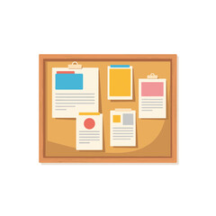 Colorful bulletin board with job postings and notes, information sharing