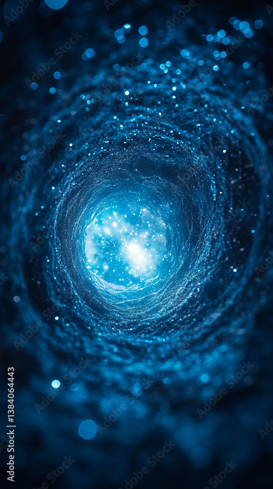 Wall mural a cosmic abstract background symbolizing the infinite universe with a glowing portal. it represents 