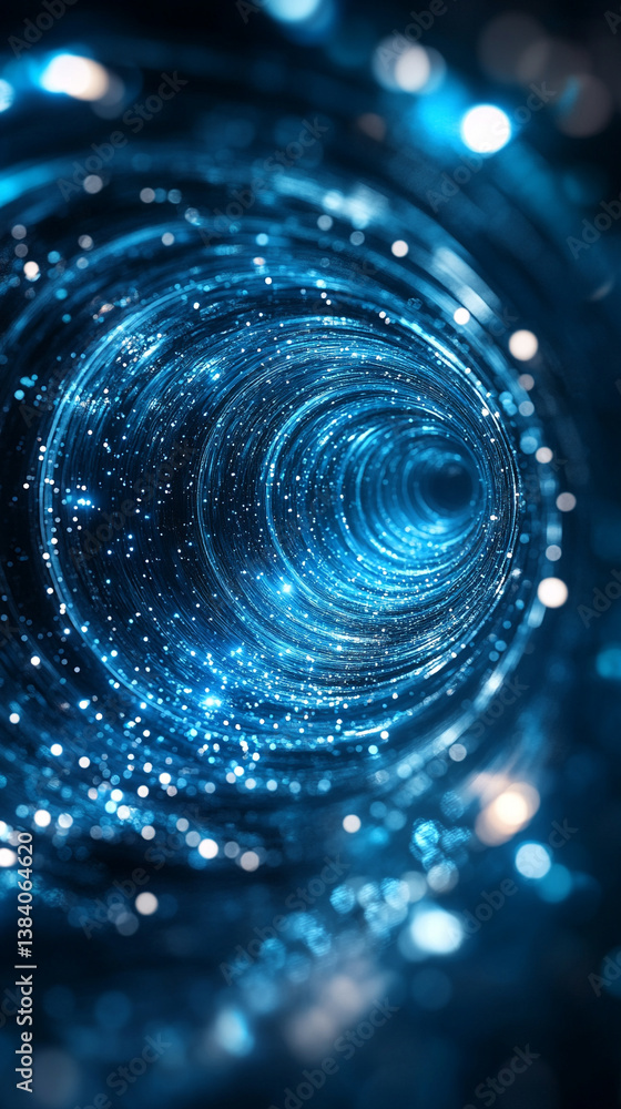 Wall mural a cosmic abstract background symbolizing the infinite universe with a glowing portal. it represents 