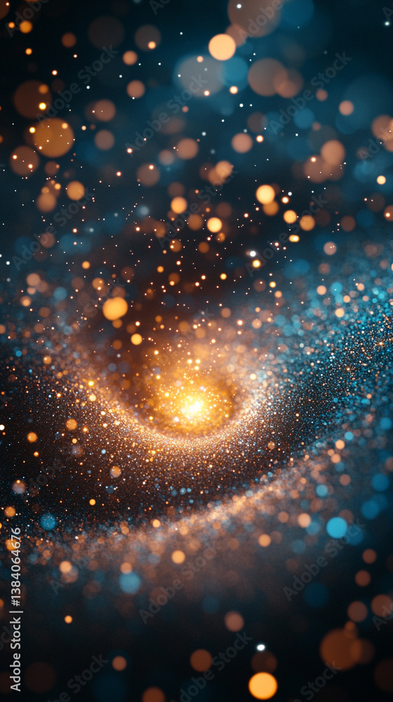 Wall mural a cosmic abstract background symbolizing the infinite universe with a glowing portal. it represents 
