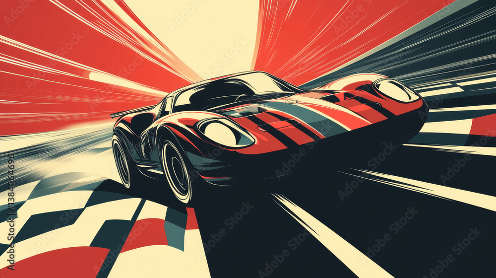 Poster isolated racing symbols and icons for design or logo template. jpeg version also available in galler