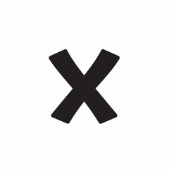 Obraz premium Bold sign indicates cancel action on white abstract backdrop.