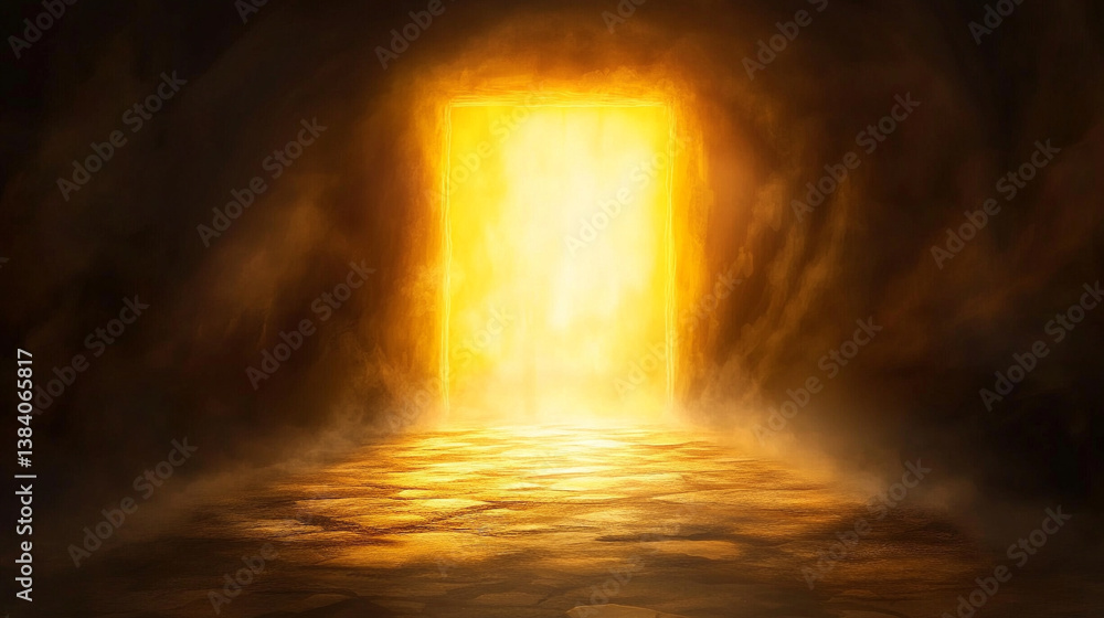Wall mural a cosmic abstract background symbolizing the infinite universe with a glowing portal. it represents 