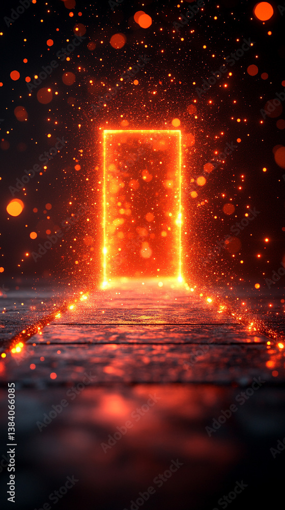Sticker a cosmic abstract background symbolizing the infinite universe with a glowing portal. it represents 