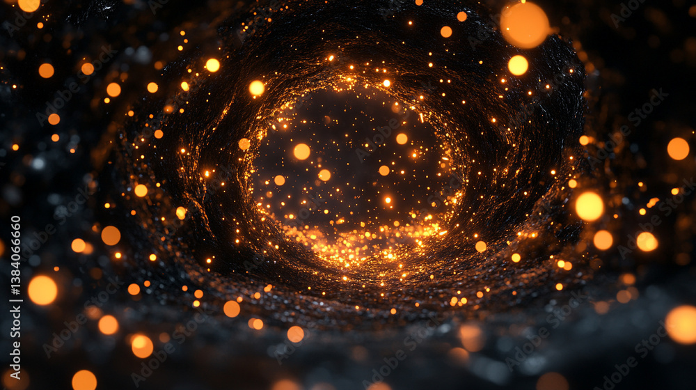 Wall mural a cosmic abstract background symbolizing the infinite universe with a glowing portal. it represents 