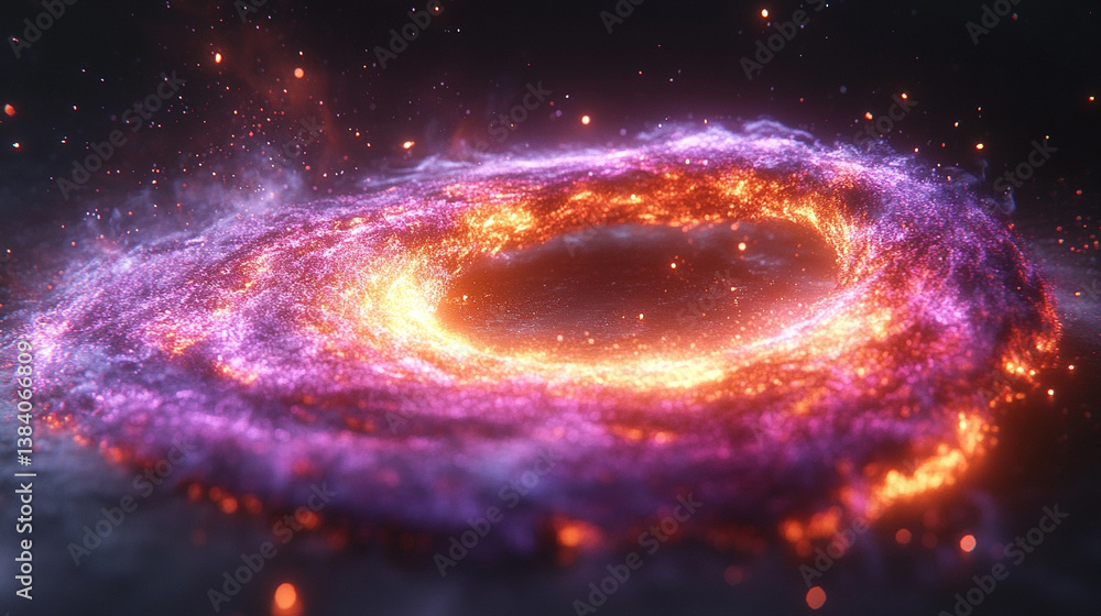 Wall mural a cosmic abstract background symbolizing the infinite universe with a glowing portal. it represents 