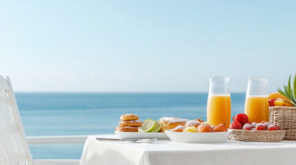 Luxury breakfast by the sea: elegant oceanfront dining for travel and relaxation