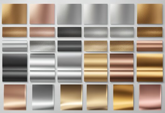frame design collection gradient rose bronze texture ribbon vector gradation golden border foil background label silver gold shiny set metalic chrome colours copper smooth shine steel brass graphic