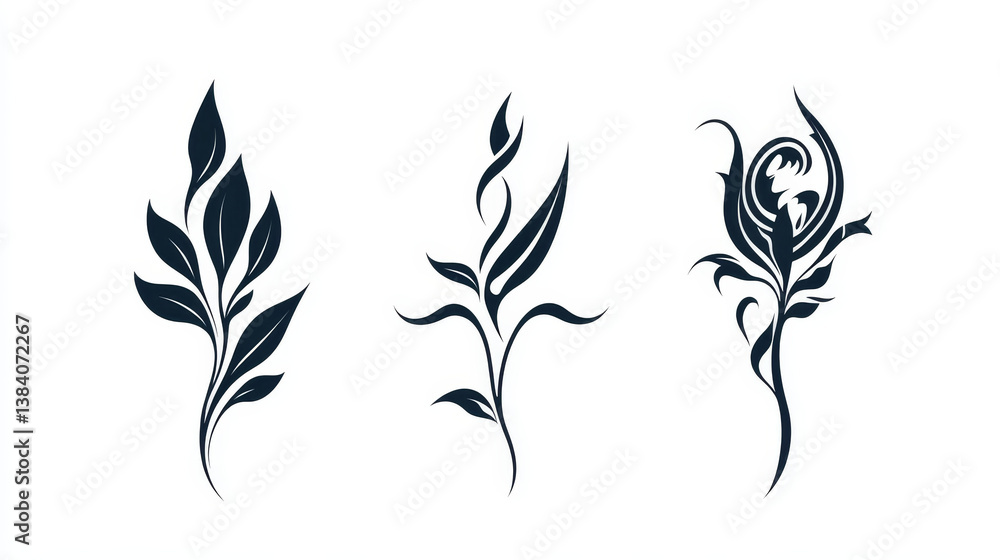 Aufkleber design elements and monograms isolated on white. jpeg version also available in gallery
