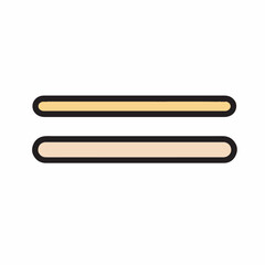 Equal sign represents equivalence symbol on white background