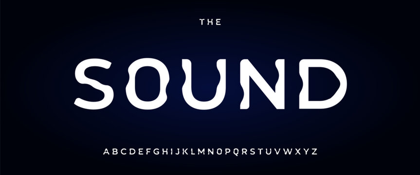 Modern Soundwave-Inspired Font with Wavy, Distorted Letter Shapes on a Dark Background. Perfect for Music Posters, Audio Branding, and Futuristic Design. Vector Alphabet