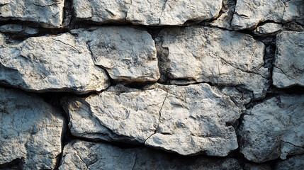 Fototapeta premium A bright, textured white rock surface with dramatic lighting highlights, showcasing rugged texture and deep shadows that symbolize resilience, strength, and mysterious natural beauty.
