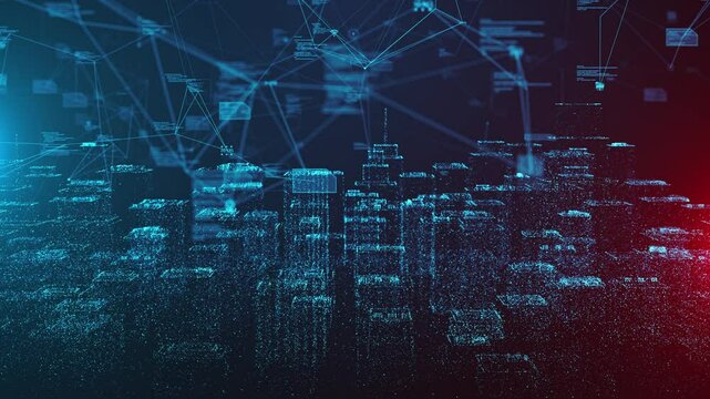 Technology Driven Connected City Data Flyover Simulation - Animation