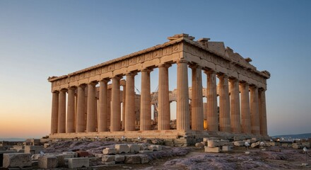 Obraz premium Minimalist Parthenon Depiction