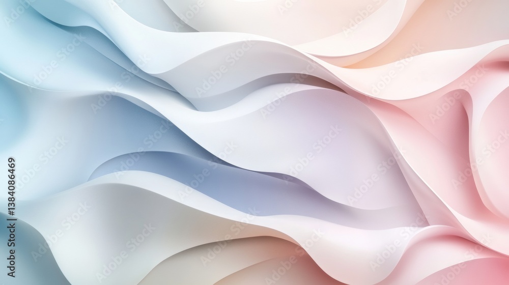 Poster Modern abstract background featuring layered gradient forms in soft pastel tones with a fluid minimalistic aesthetic for creative projects