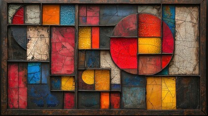 Fototapeta premium Abstract Geometric Glass Mosaic Artwork