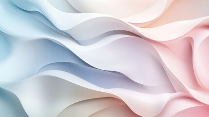 Obraz premium Modern abstract background featuring layered gradient forms in soft pastel tones with a fluid minimalistic aesthetic for creative projects