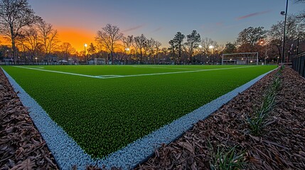 Sunset over Soccer Field