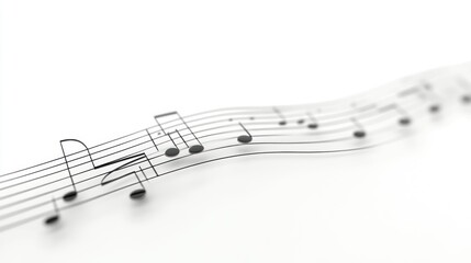 Wavy musical notes on a white background.
