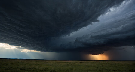 storm clouds over the field