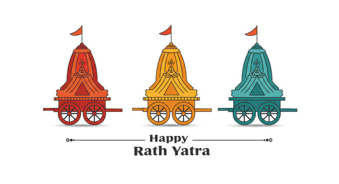 Happy rath yatra festival celebration india art