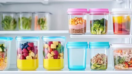 Keto meal prep containers in glass for organized and healthy busy workweek