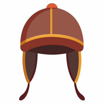 brown winter hat with ear flaps clip art preview