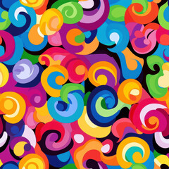 Fototapeta premium Bright, swirling patterns explode with color, creating a dynamic and modern artwork for a clean backdrop.