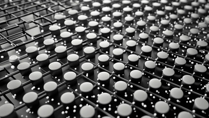 Fototapeta premium Abstract futuristic grid with white dots