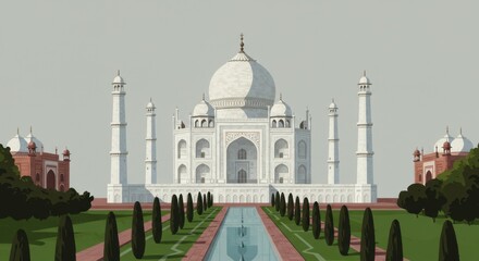 Obraz premium Minimalist Taj Mahal Outline