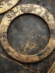Dark, textured circular frames