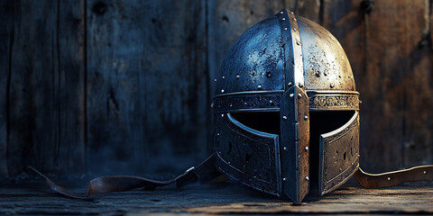 Medieval helmet background