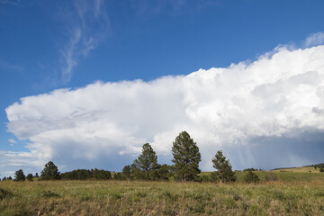 landscape with clouds and rain