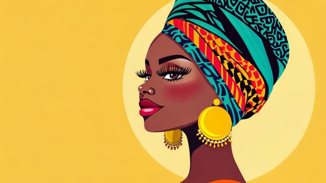 Vibrant portrait of a stunning woman in a traditional turban, showcasing the beauty of cultural heritage and style.