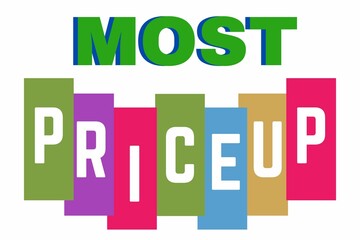 word Most priceup, business logo design, 