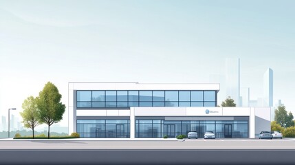 Obraz premium Modern office building city skyline