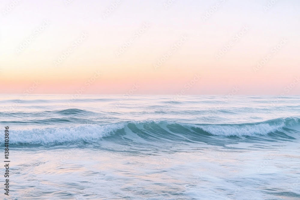 Aufkleber serene seascape with gentle waves and pastel sunrise hues creating a calming nature experience