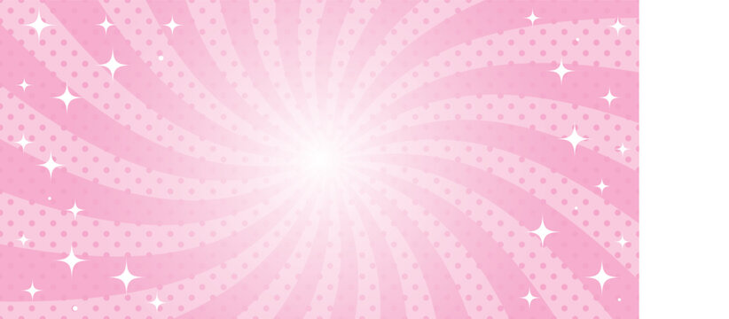 Fototapeta Cute Starburst pink background with sparkles