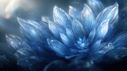 Naklejka premium Crystalline flower, magical garden, twilight, fantasy art, website header