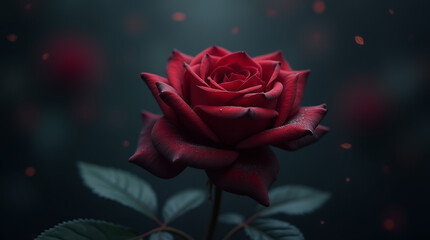 red rose on a black background