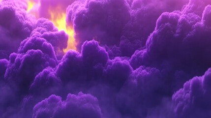 Dramatic purple clouds at sunset